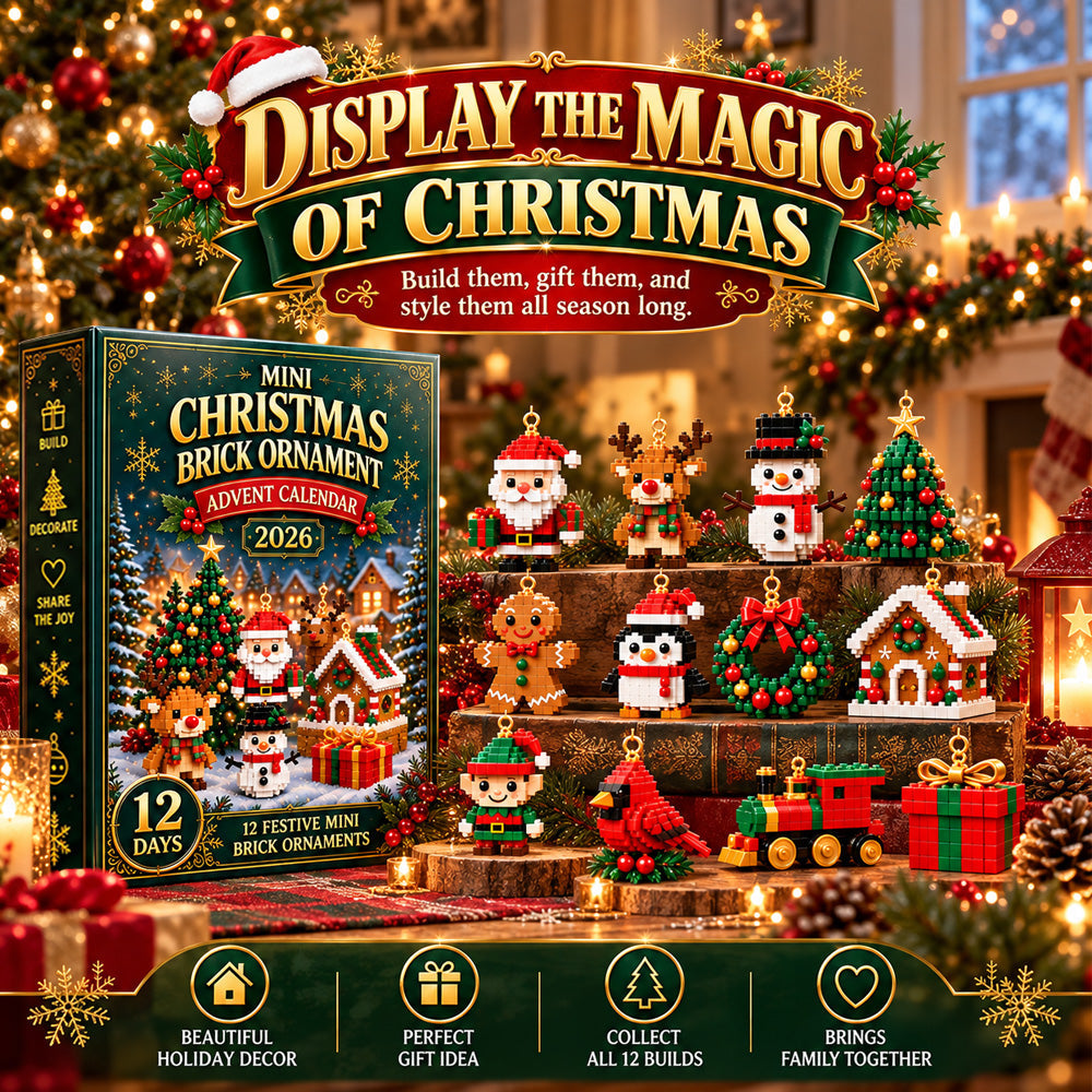 ⏳ Last day to save 49% – 🎄 12-Day Mini Christmas Ornament Advent Calendar | 12 unique festive buildable designs with hanging loops—perfect for decorating Christmas trees, wreaths, and holiday displays 🧱