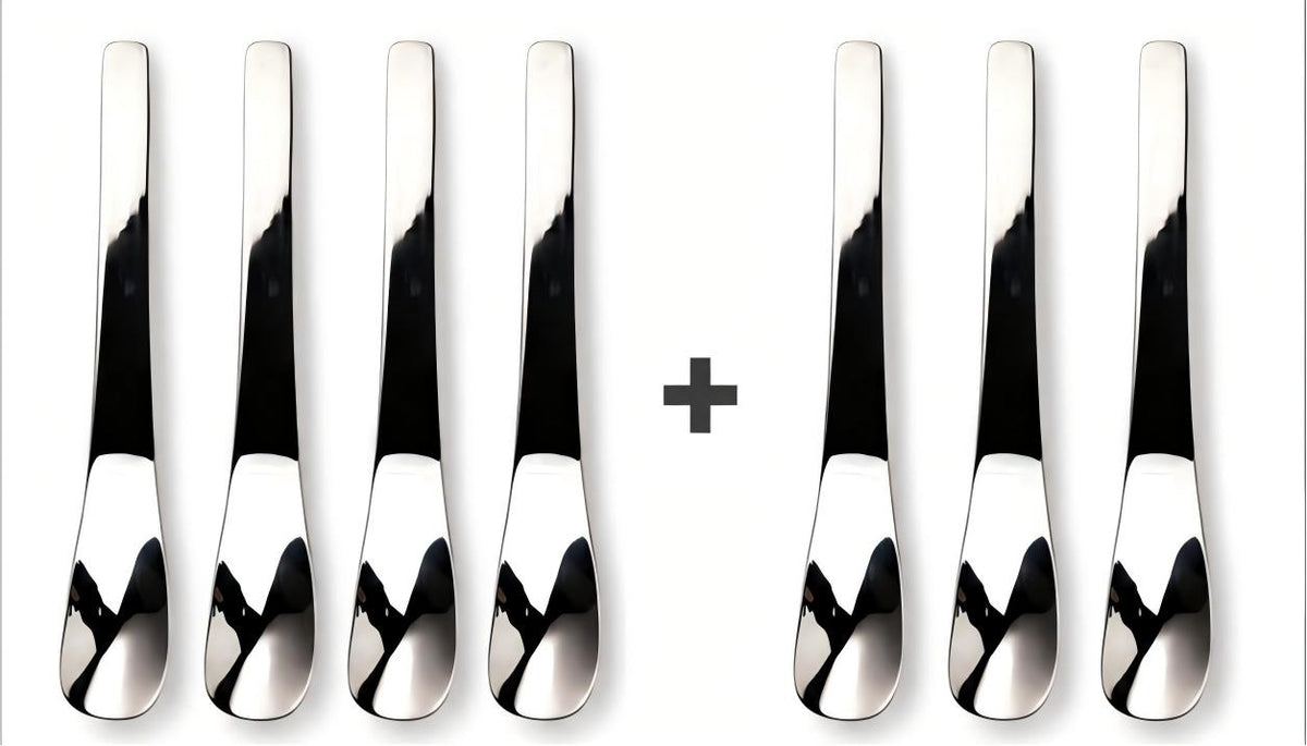 🥄 Stainless steel dessert spoon with a long handle – Scoop deeper & reach further with ease