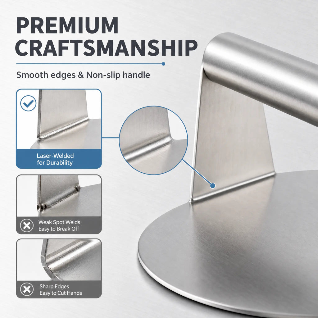 ✨ 50% OFF Burger & Dough Press 🍔 Stainless Steel Burger Press 4.72" Round Smash Burger Press‑ Pro Non‑Stick Burger Smasher 🍔