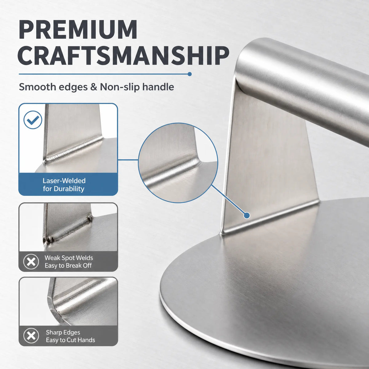 ✨ 50% OFF Burger & Dough Press 🍔 Stainless Steel Burger Press 4.72" Round Smash Burger Press‑ Pro Non‑Stick Burger Smasher 🍔