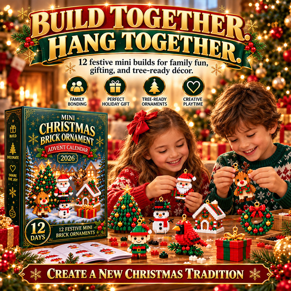 ⏳ Last day to save 49% – 🎄 12-Day Mini Christmas Ornament Advent Calendar | 12 unique festive buildable designs with hanging loops—perfect for decorating Christmas trees, wreaths, and holiday displays 🧱