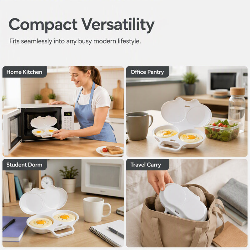 🥳2026 HOT SALE🥳💞50K+ SOLD! 🥗🎁 BUY 1 GET 1 FREE!  Microwave Egg Poacher –  Dual‑cavity, non‑stick & easy clean. Healthier than frying 🏠✅